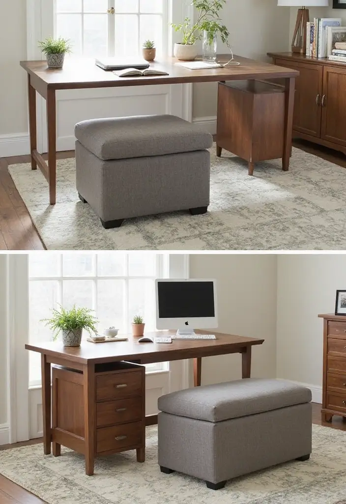 30+ Shared Home Office Ideas That Work for Two 13 30 Shared Home Office Ideas That Work for Two 13. Multi Functional Furniture