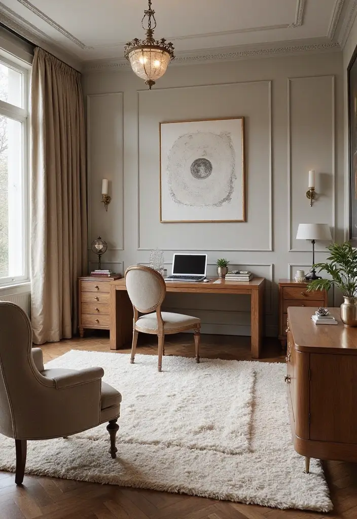 30+ Shared Home Office Ideas That Work for Two 5 30 Shared Home Office Ideas That Work for Two 5. Luxury Touches in a Small Space