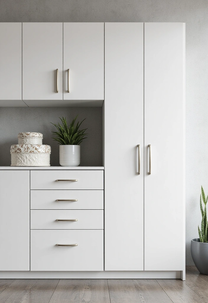 30 White Office Decor Ideas for a Clean Look 12. White Storage Solutions