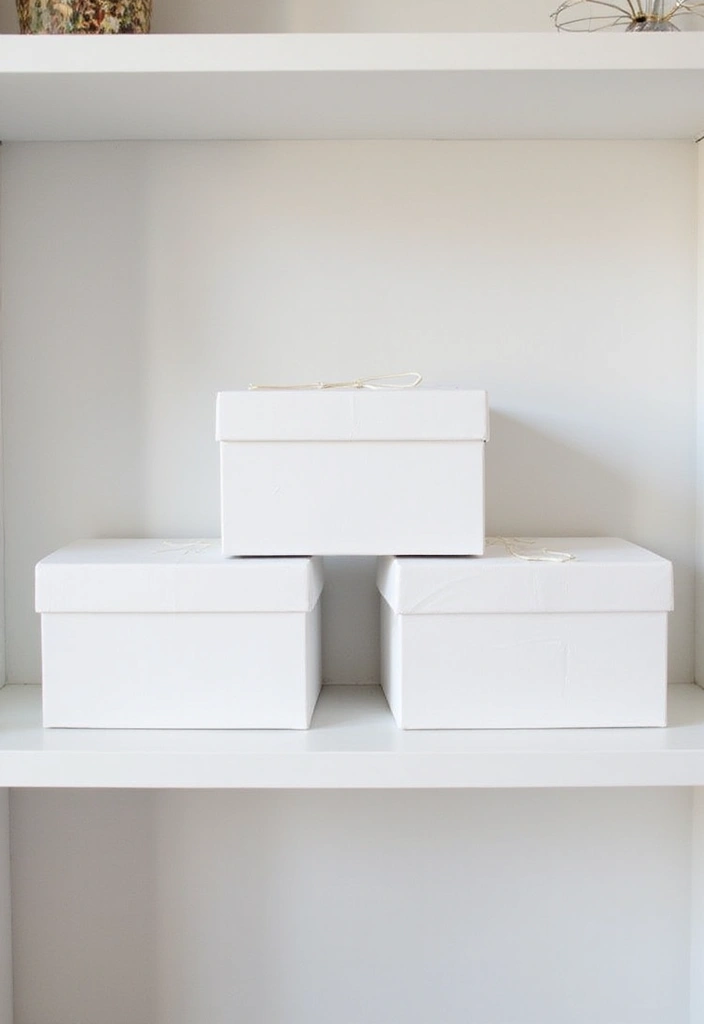30 White Office Decor Ideas for a Clean Look 15. White Decorative Boxes