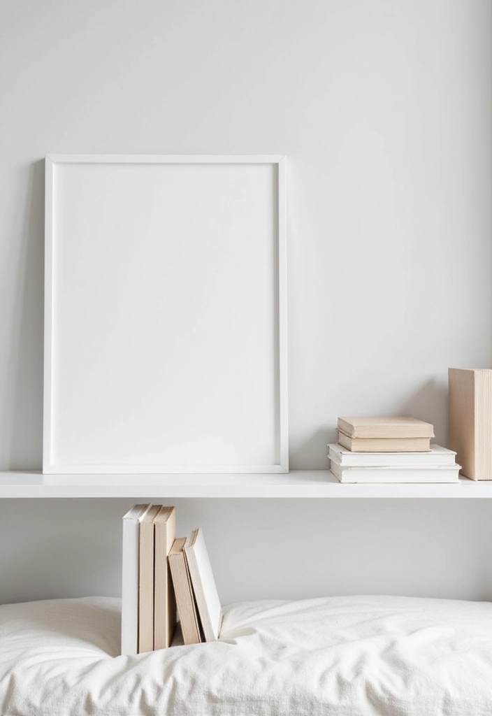 30 White Office Decor Ideas for a Clean Look 21. White Artwork Display Stands