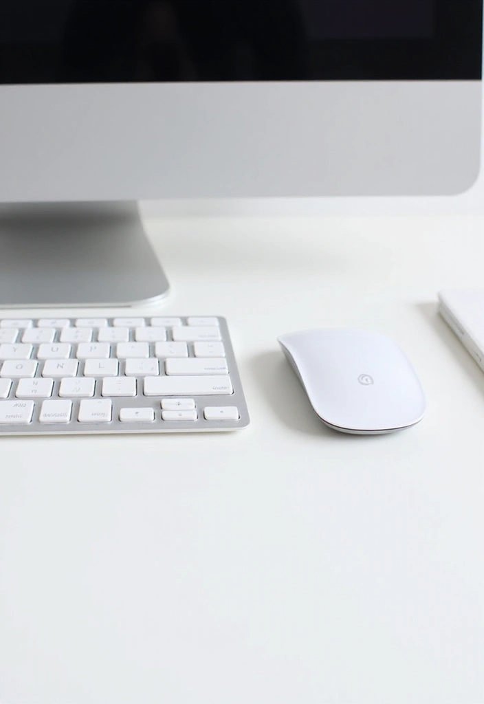 30 White Office Decor Ideas for a Clean Look 24. White Digital Accessories