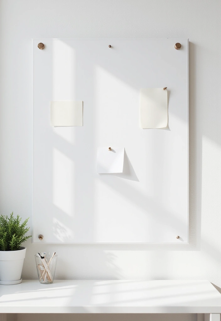 30 White Office Decor Ideas for a Clean Look 25. White Pinboards with Minimalist Design