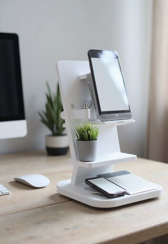 30 White Office Decor Ideas for a Clean Look 27. White Tech Stand