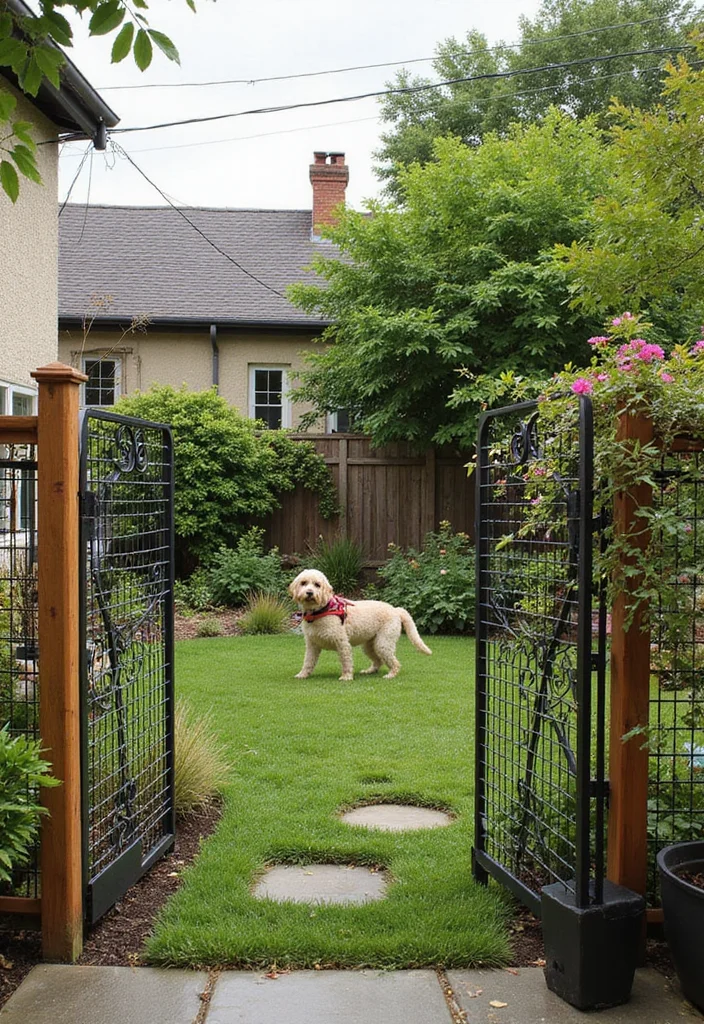 12 Backyard Dog Fence Ideas for Safe Secure Fun Play Spaces 3. Wire Fencing with Decorative Elements A Chic Blend