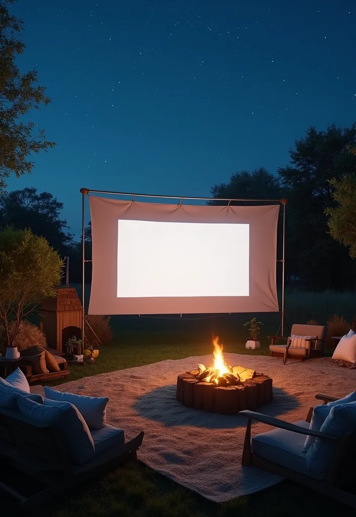 12 Backyard Movie Night Ideas for Fun Cozy Outdoor Evenings 2. Set Up a DIY Outdoor Movie Screen