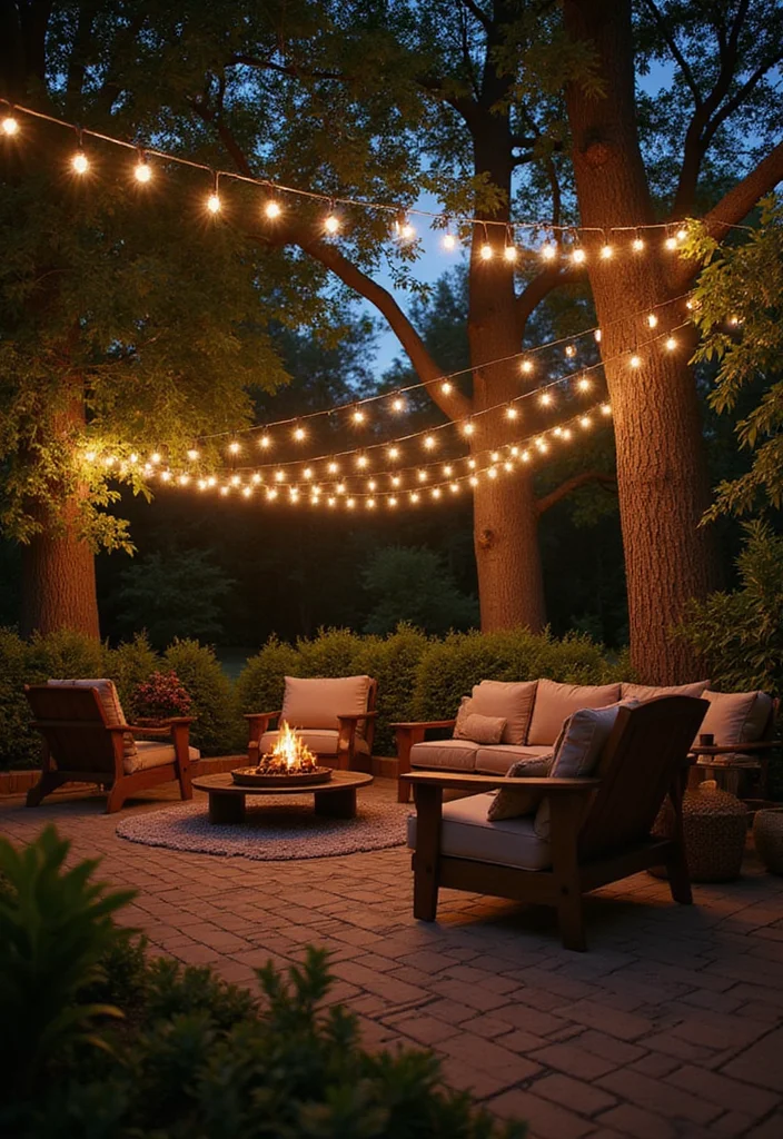 12 Backyard Movie Night Ideas for Fun Cozy Outdoor Evenings 3. Add Some Magical String Lights