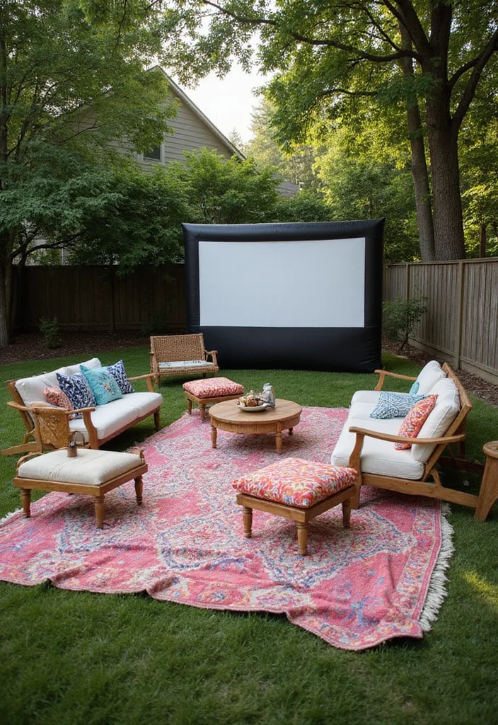 12 Backyard Movie Night Ideas for Fun Cozy Outdoor Evenings 5. Cozy Up with Blankets and Pillows