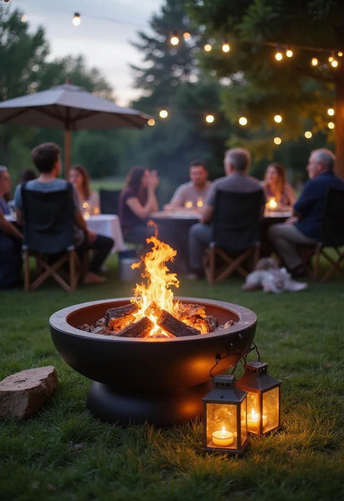 12 Backyard Patio Fire Pit Ideas for Warm Social Gatherings 5. Portable Fire Pit for Versatility