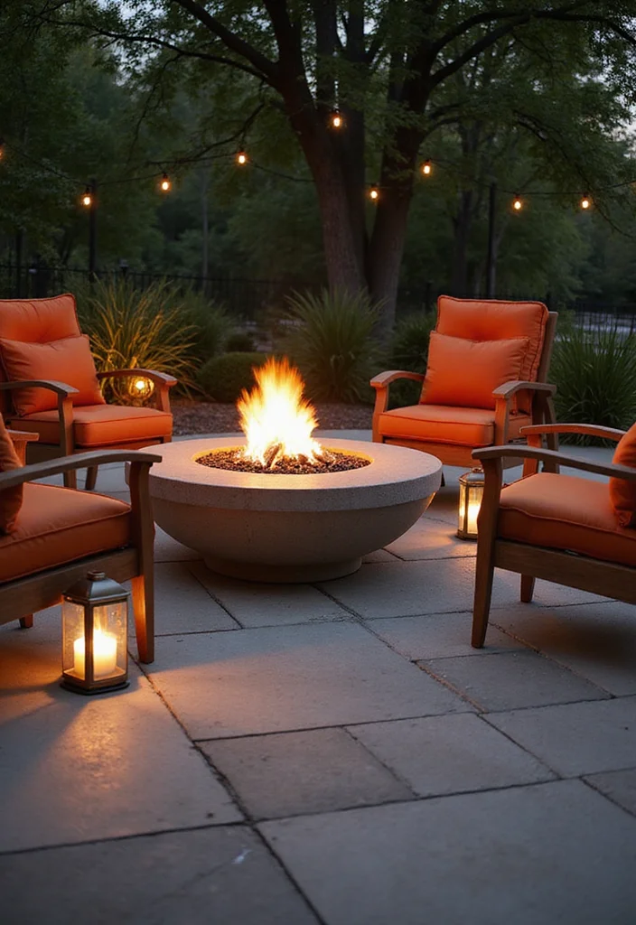 12 Backyard Patio Fire Pit Ideas for Warm Social Gatherings 8. Minimalist Concrete Fire Pit