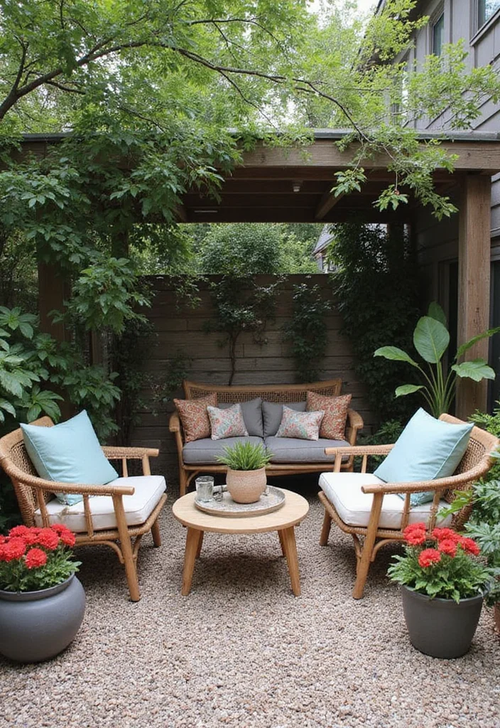 12 Backyard Pea Gravel Ideas for Simple Clean Low Maintenance Style 111 12 Backyard Pea Gravel Ideas for Simple Clean Low Maintenance Style 11. Contemporary Seating Areas