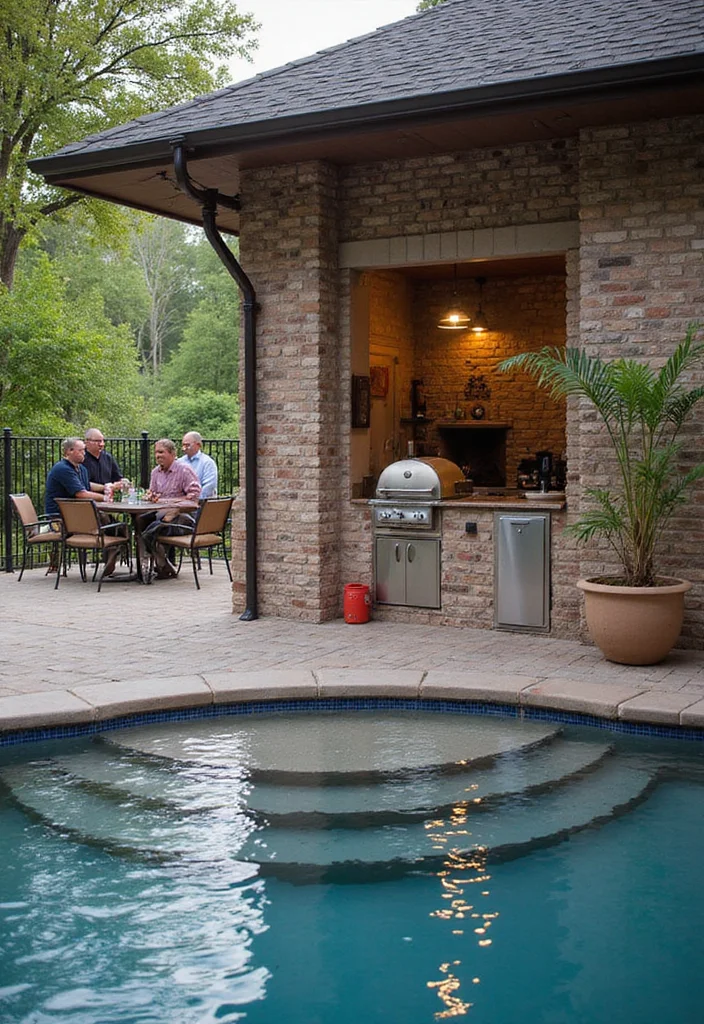 12 Backyard Pool House Ideas for Convenient Comfortable Hosting 5. Create an Outdoor Kitchen