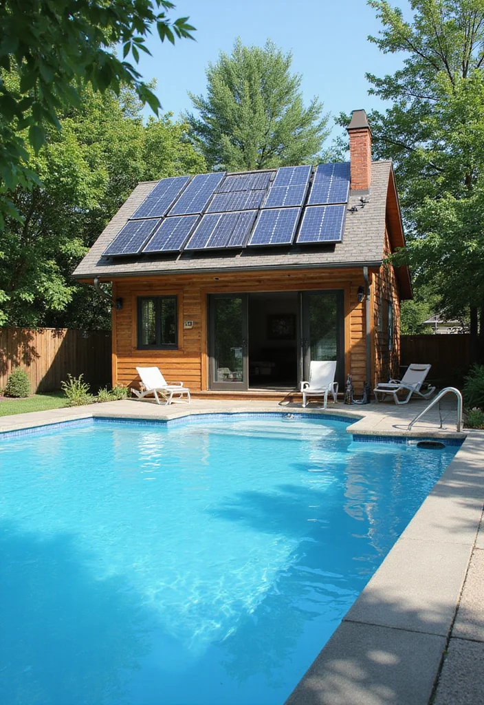 12 Backyard Pool House Ideas for Convenient Comfortable Hosting 7. Use Solar Energy