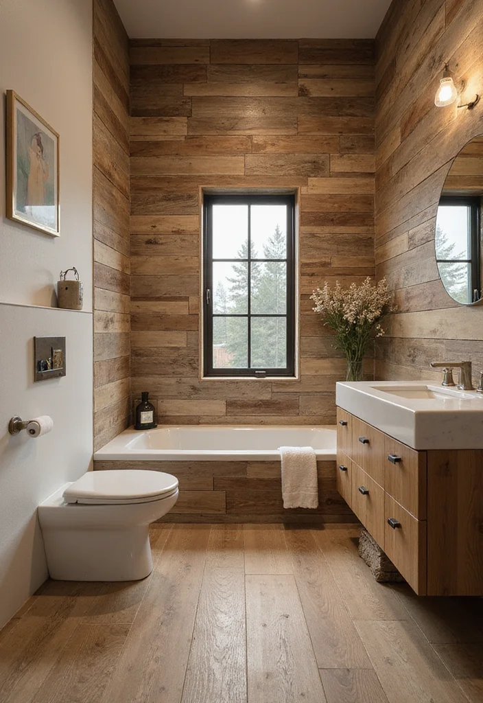12 Bathroom Floor Tile Ideas for Durable Beautiful Everyday Use 1. Reclaimed Wood Look Tiles