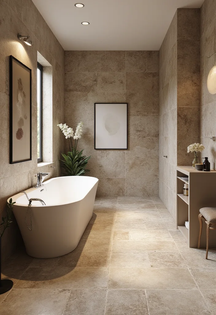 12 Bathroom Floor Tile Ideas for Durable Beautiful Everyday Use 3. Natural Stone Tiles