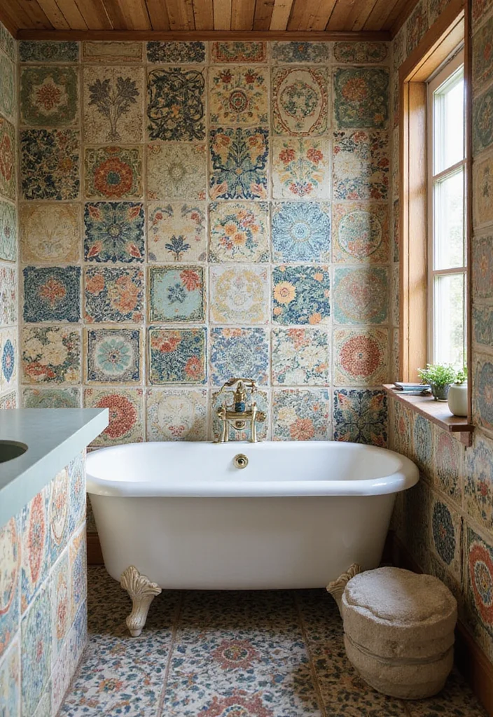 12 Bathroom Floor Tile Ideas for Durable Beautiful Everyday Use 7. Vintage Mosaic Tiles