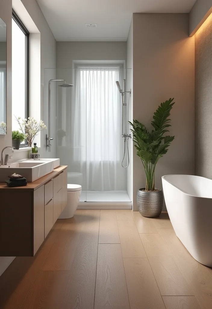 12 Bathroom Flooring Ideas for Practical Waterproof Modern Appeal 12. Hybrid Flooring Best of Both Worlds