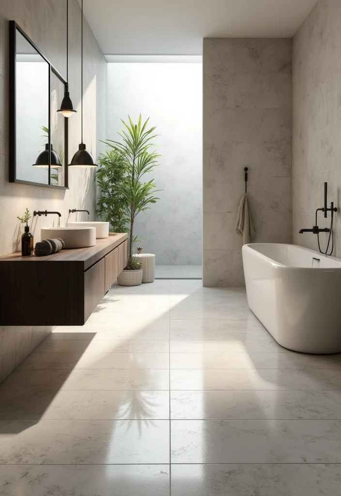 12 Bathroom Flooring Ideas for Practical Waterproof Modern Appeal 5. Porcelain Tile Timeless Strength