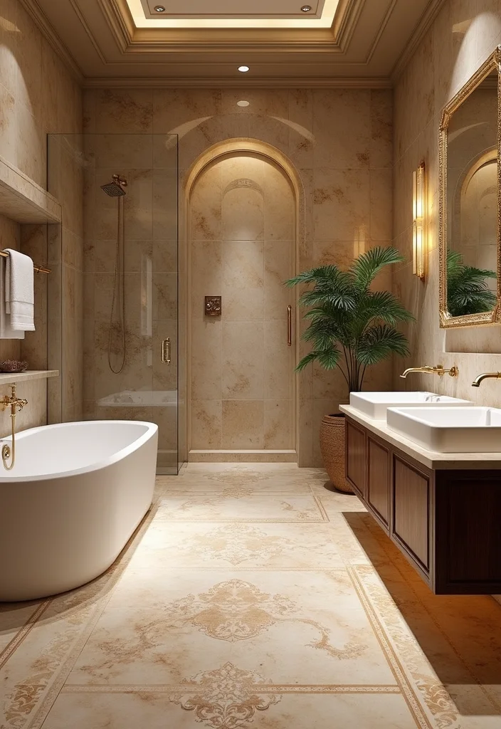 12 Bathroom Flooring Ideas for Practical Waterproof Modern Appeal 6. Natural Stone Luxurious and Unique