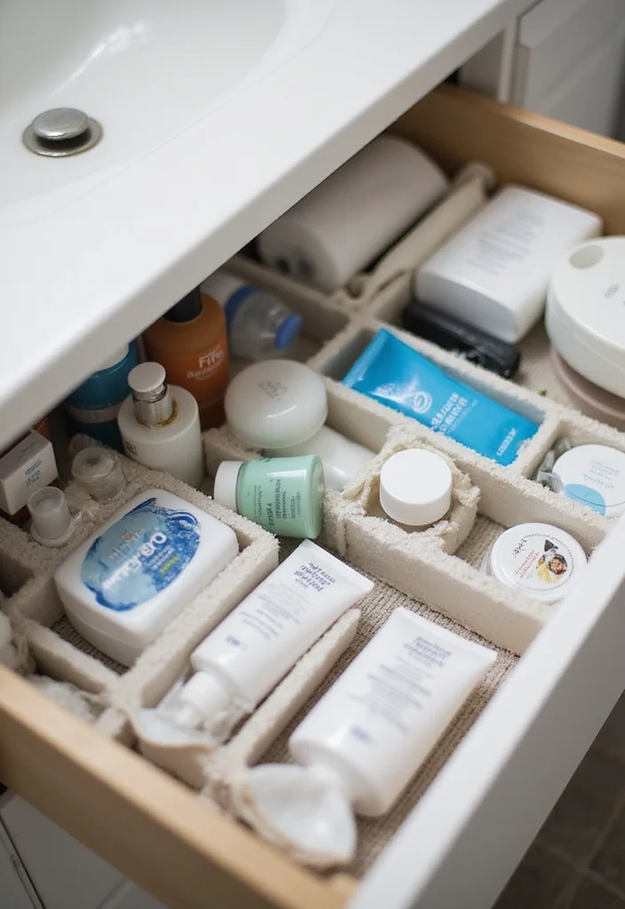12 Bathroom Storage Ideas for Organized Easy Daily Living 6. Drawer Dividers for Tidy Toiletries
