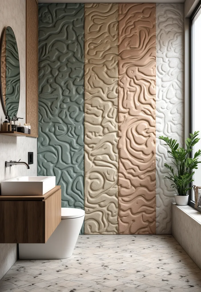 12 Bathroom Tile Floor Ideas for Clean Sleek Updated Looks 2. 3D Textured Tiles