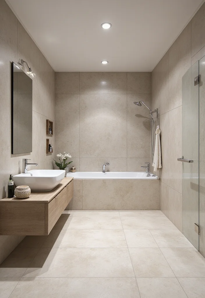 12 Bathroom Tile Floor Ideas for Clean Sleek Updated Looks 4. Polished Porcelain Tiles