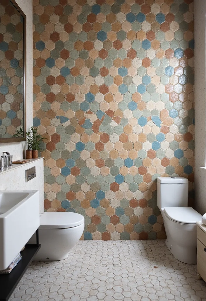 12 Bathroom Tile Floor Ideas for Clean Sleek Updated Looks 6. Hexagonal Tiles