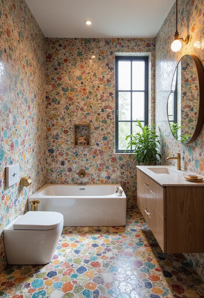 12 Bathroom Tile Floor Ideas for Clean Sleek Updated Looks 9. Terrazzo Tiles