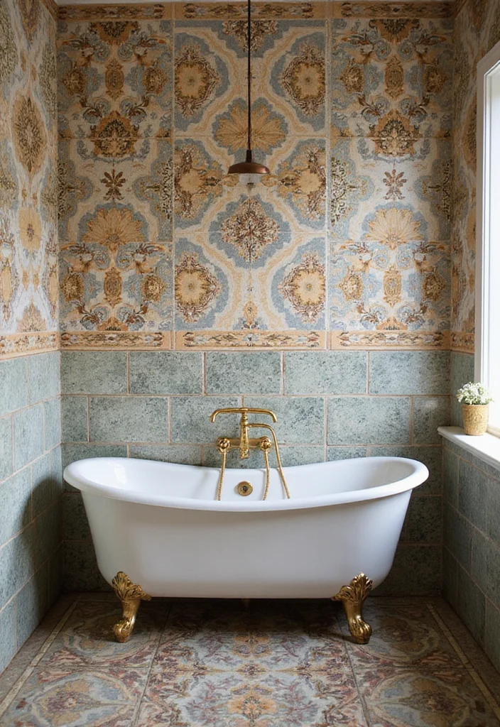 12 Bathroom Tiles Ideas for Fresh Durable Stylish Surfaces 11. Vintage Tiles