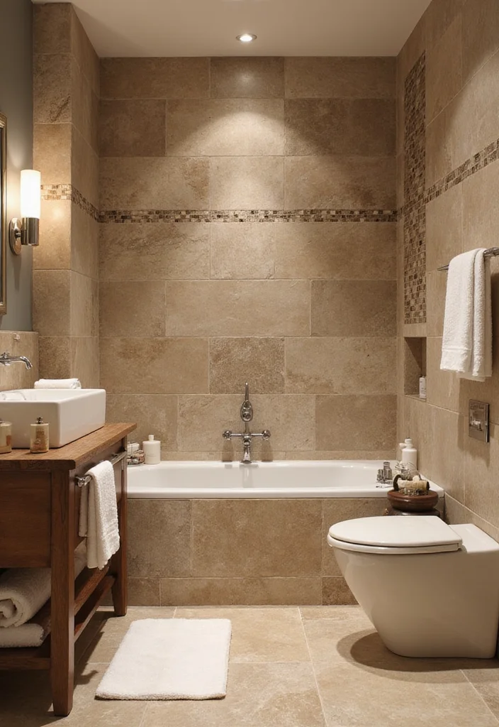 12 Bathroom Tiling Ideas for Clean Modern Patterned Designs 11. Natural Stone Tiles