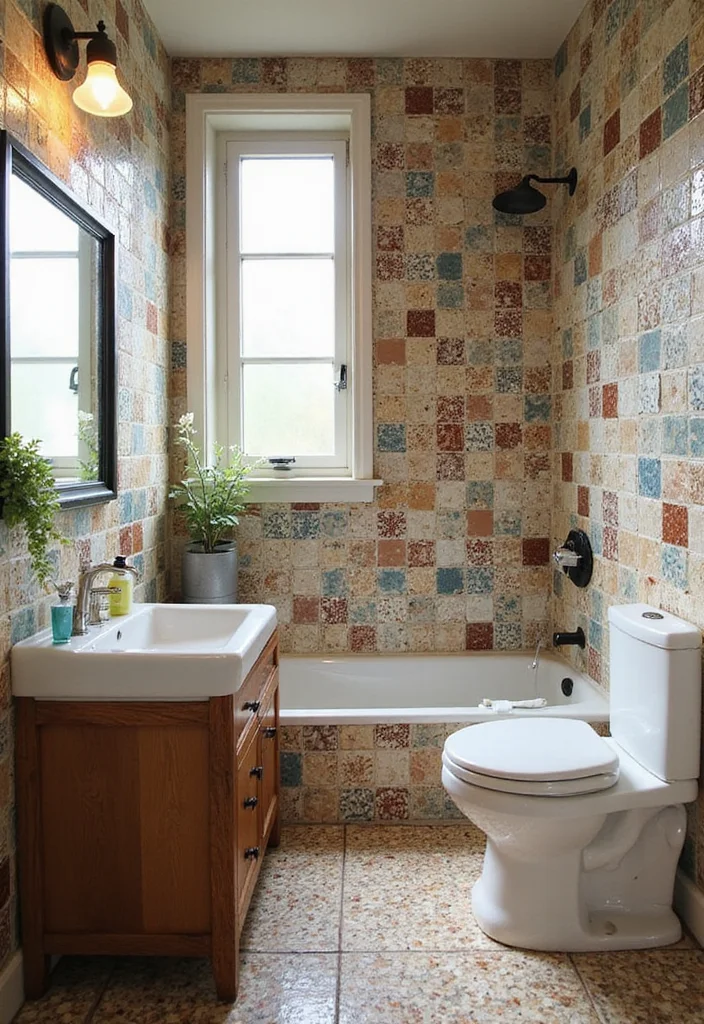 12 Bathroom Tiling Ideas for Clean Modern Patterned Designs 12. Upcycled Tiles
