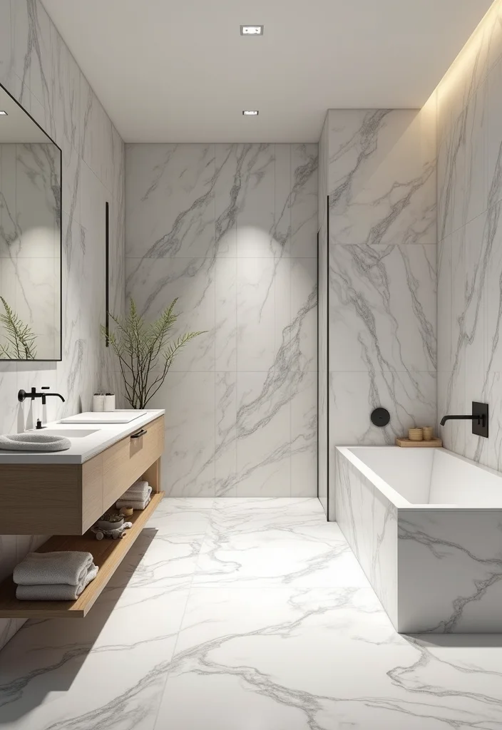 12 Bathroom Tiling Ideas for Clean Modern Patterned Designs 5. Large Format Tiles