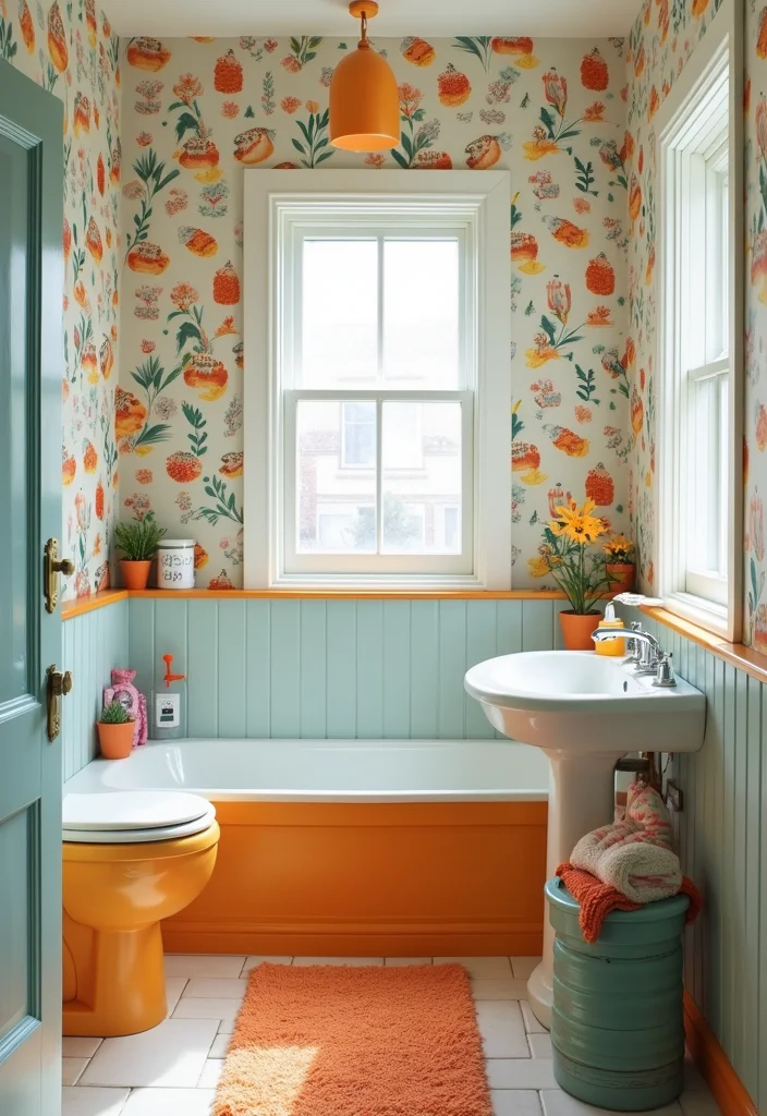 12 Bathroom Wallpaper Ideas for Pattern Texture and Personality 8. Whimsical Designs