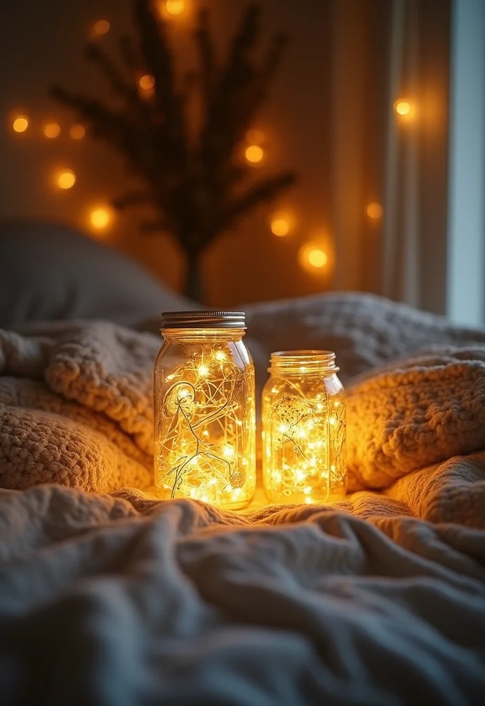 12 Bedroom Lamp Ideas for Soft Cozy Nighttime Glow 11. DIY Mason Jar Lamps