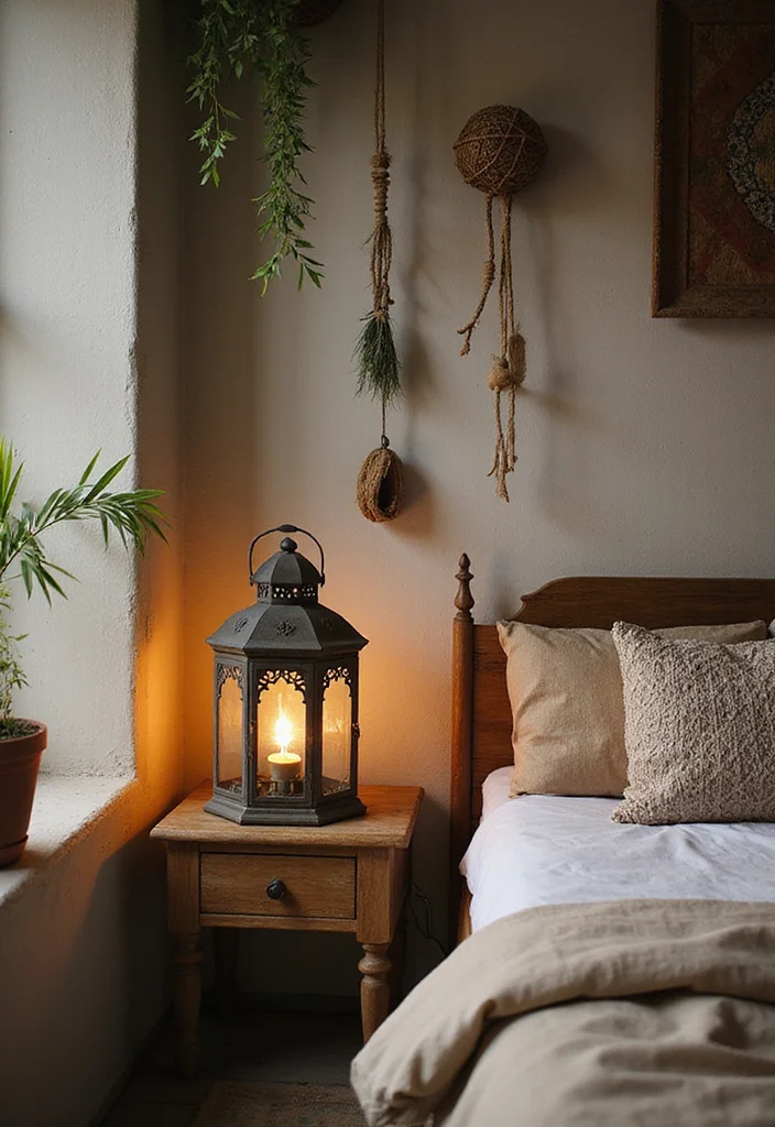 12 Bedroom Lamp Ideas for Soft Cozy Nighttime Glow 2. Vintage Lanterns