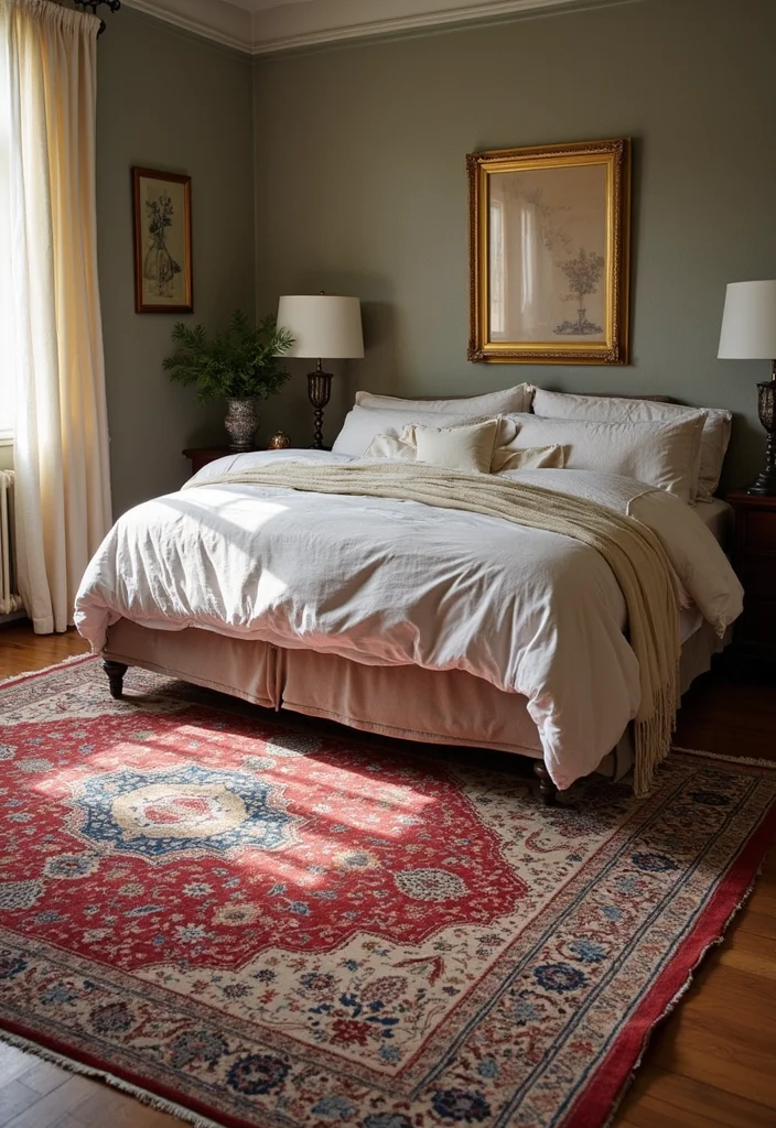 12 Bedroom Rug Ideas for Soft Warm Grounding Texture 67 12 Bedroom Rug Ideas for Soft Warm Grounding Texture 7. Vintage Persian Rugs