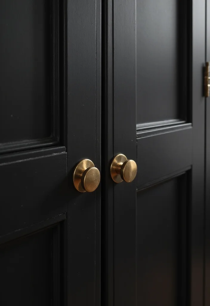 12 Black Kitchen Cabinets Ideas for Bold Sophisticated Contrast 11. Sleek Hardware Choices