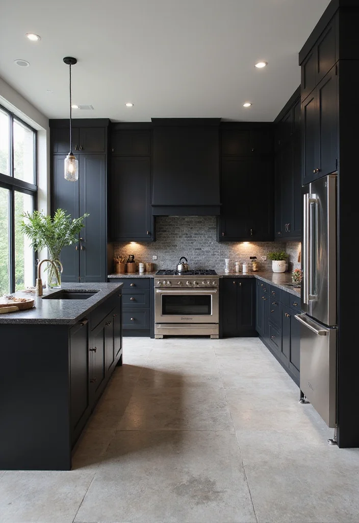 12 Black Kitchen Cabinets Ideas for Bold Sophisticated Contrast 5. Open Concept Delight