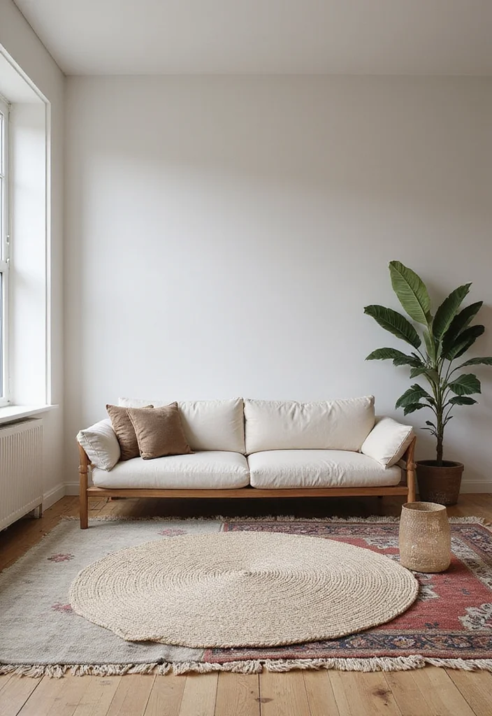 12 Carpeted Living Room Ideas for Soft Warm Comfortable Style 3. Layering Area Rugs for Depth