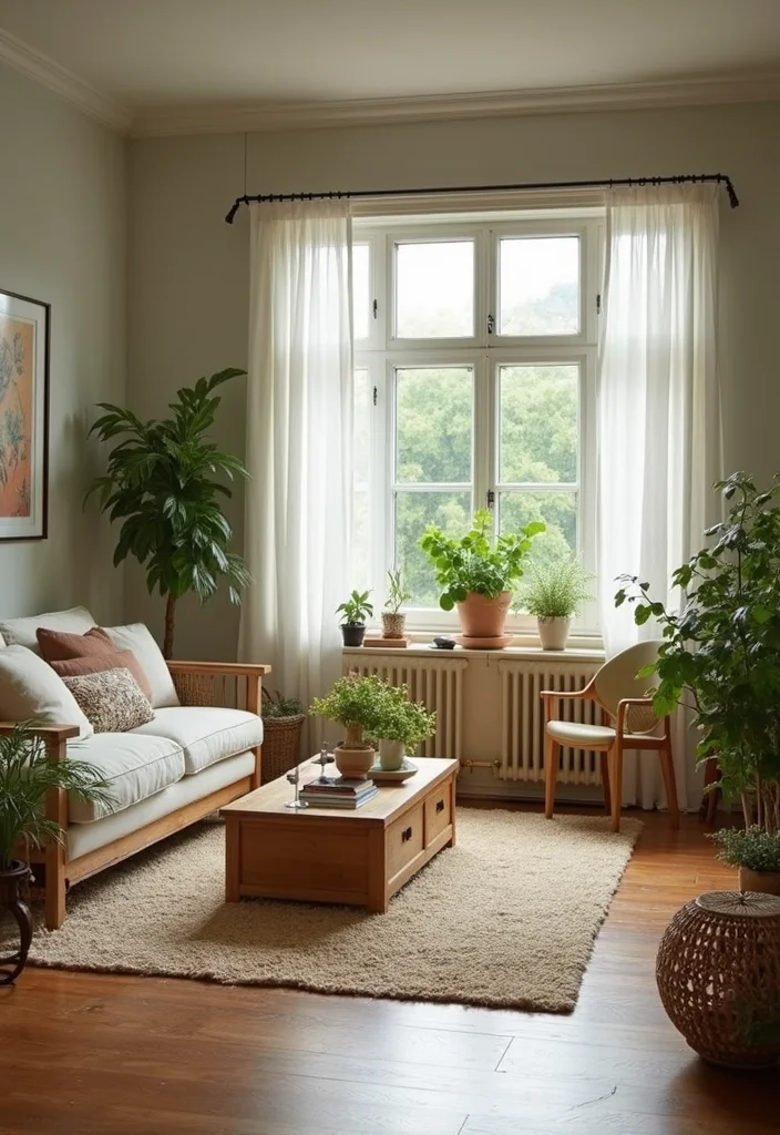 12 Carpeted Living Room Ideas for Soft Warm Comfortable Style 6. Incorporating Natural Elements