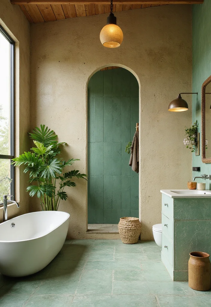 12 Colourful Bathroom Ideas for Bright Cheerful Vibrant Style 10. Nature Inspired Color Schemes