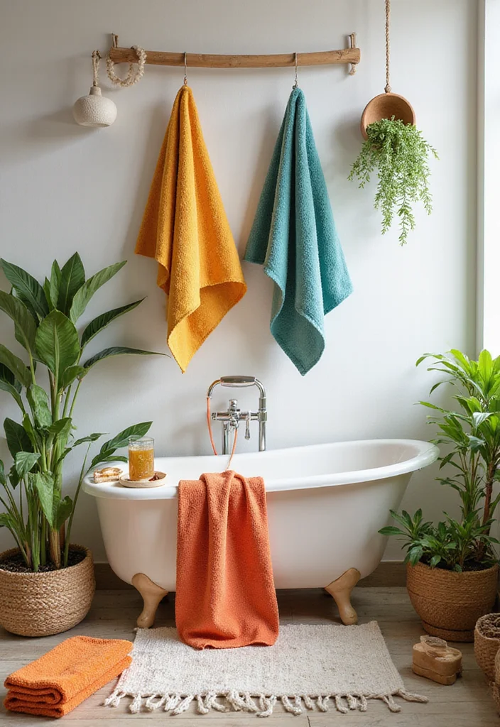 12 Colourful Bathroom Ideas for Bright Cheerful Vibrant Style 5. Eco Friendly Colorful Accessories
