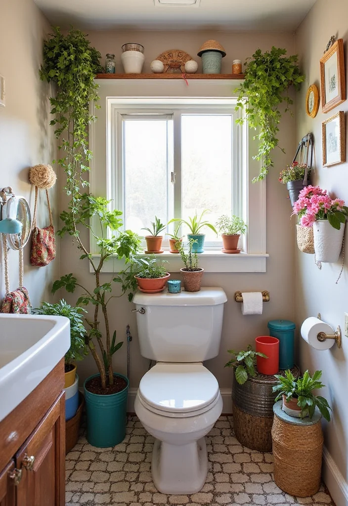 12 Colourful Bathroom Ideas for Bright Cheerful Vibrant Style 9. Upcycled Decor Items