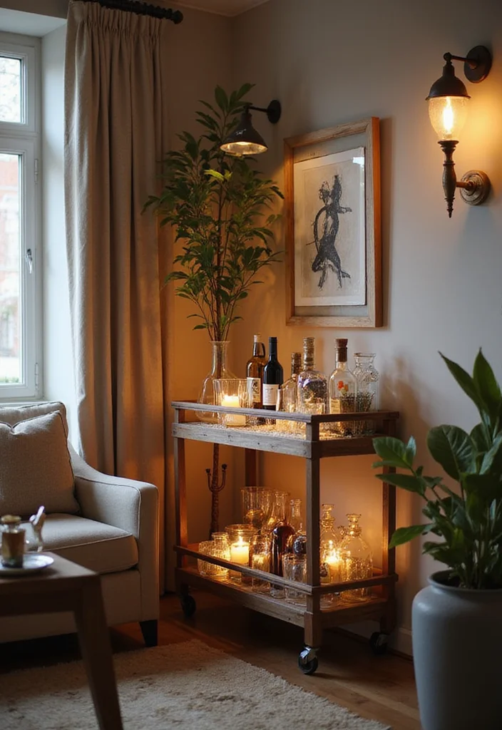 12 Corner Ideas for Living Room for Practical Cozy Use 5. Cozy Corner Bar