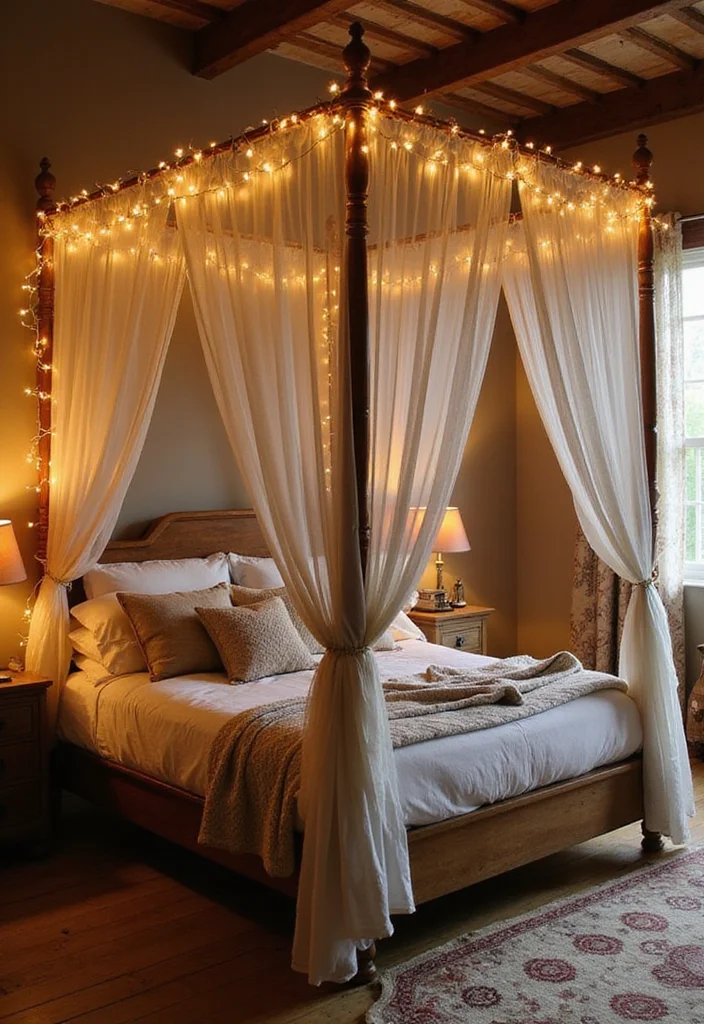 12 Country Bedroom Ideas for Warm Traditional Rustic Comfort 1. Cozy Canopy Beds