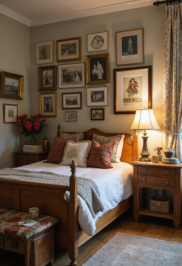 12 Country Bedroom Ideas for Warm Traditional Rustic Comfort 8. Personal Touches and Family Heirlooms