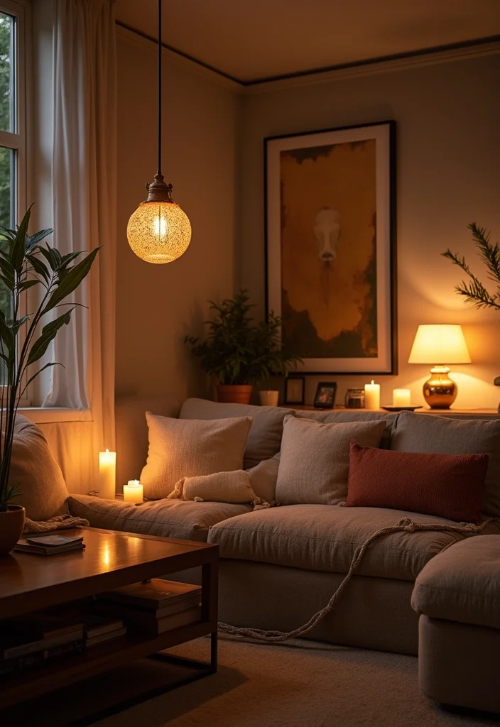 12 Country Living Room Ideas for Warm Rustic Comfortable Style 45 12 Country Living Room Ideas for Warm Rustic Comfortable Style 5. Layered Lighting