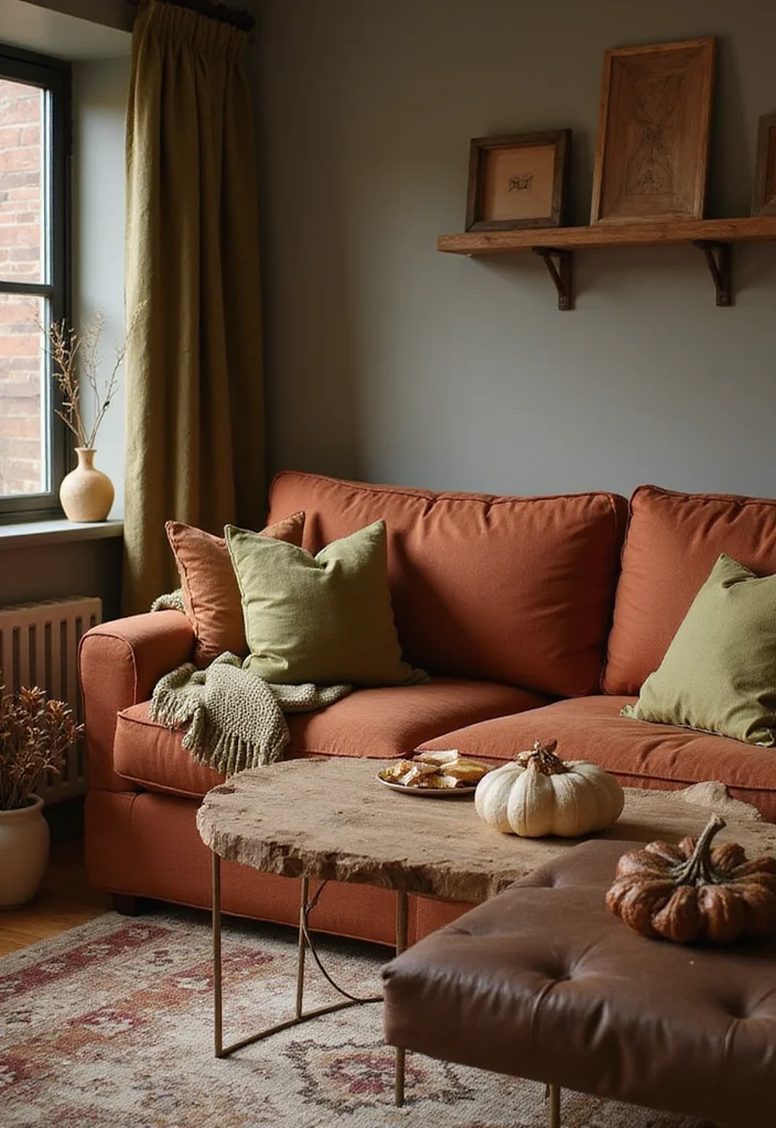 12 Fall Decor Ideas for Living Room for Warm Seasonal Charm 2. Embrace Earthy Color Palettes