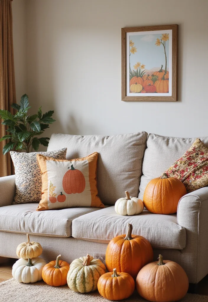 12 Fall Decor Ideas for Living Room for Warm Seasonal Charm 4. Incorporate Festive Fall Themes