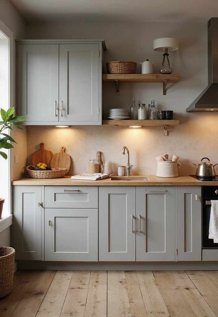12 Grey Kitchen Cabinets Ideas for Soft Calm Neutral Modernity 3. Warm Undertones for Cozy Vibes